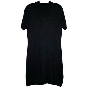 Patrick Collection Vintage Black Silk Metallic Sweater Party Dress M